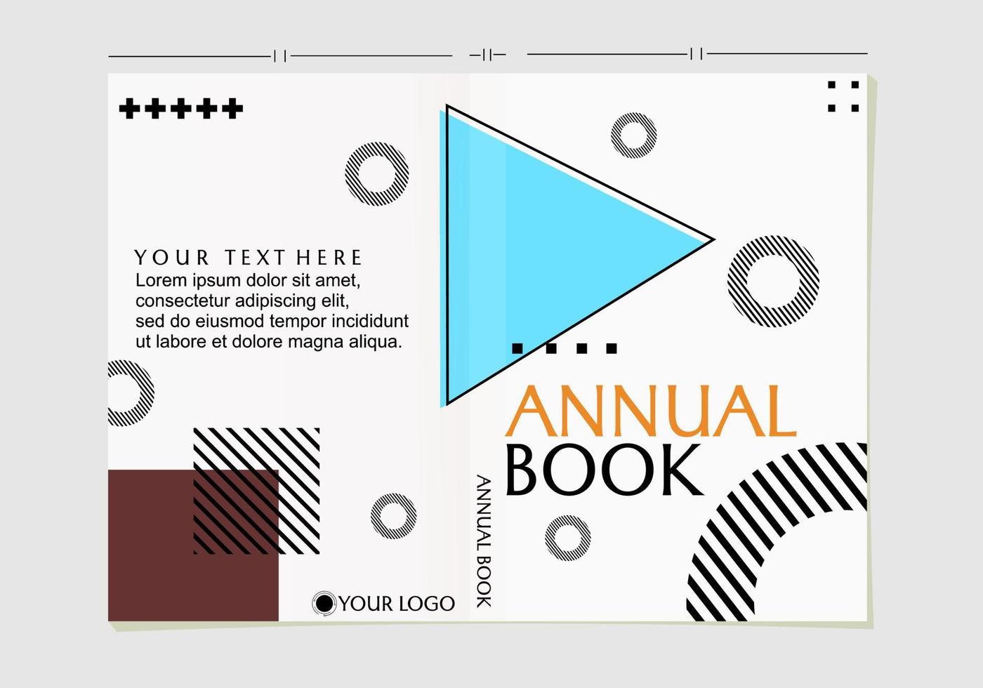 annual book cover template for business. minimalist and trendy design in abstract geometric style vector