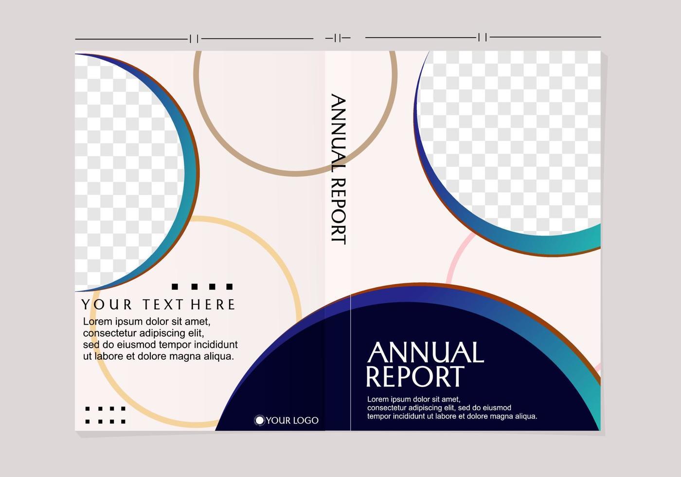 set of annual report cover designs. trendy geometric background with circle elements. vector