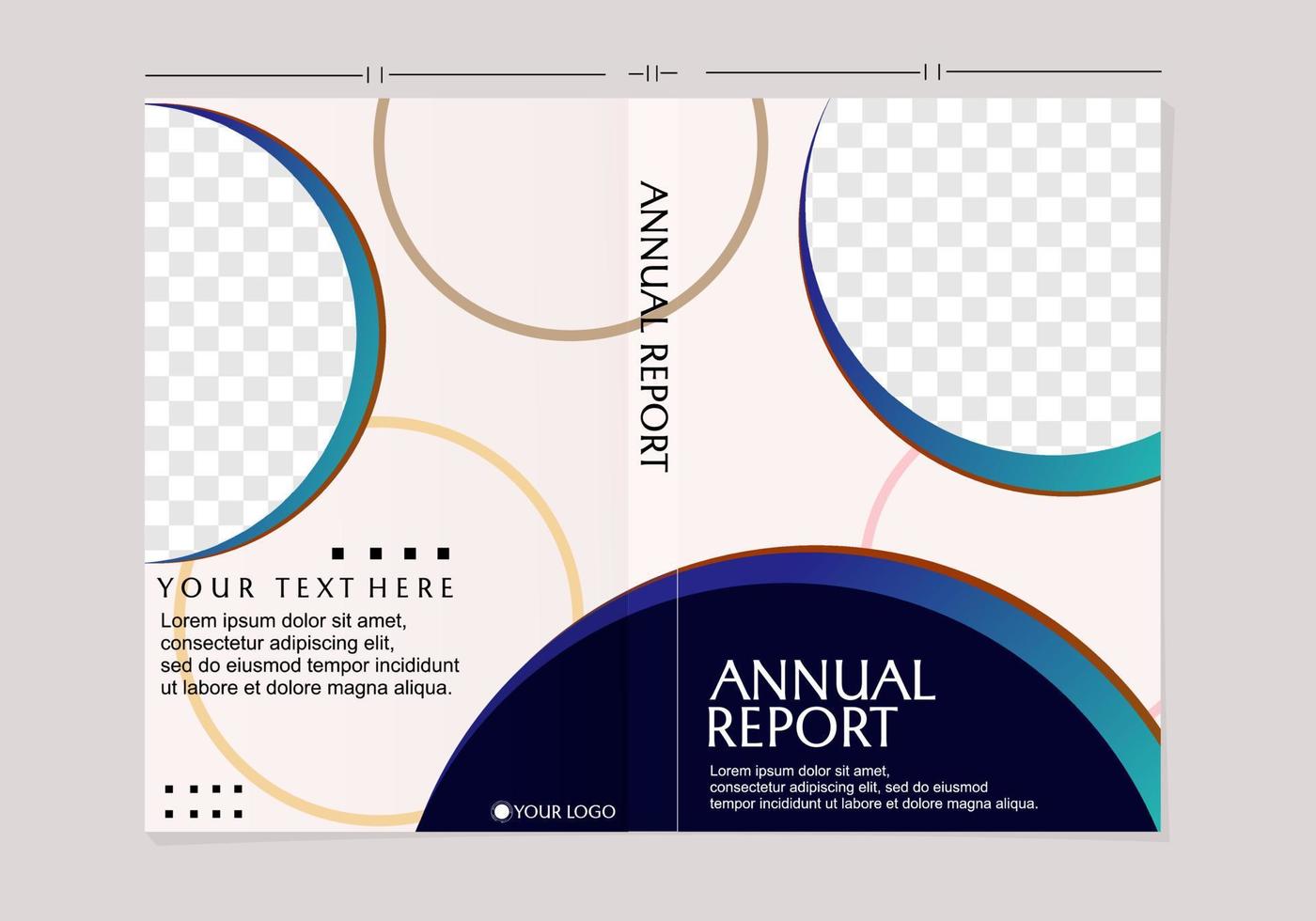 conjunto de diseños de portadas de informes anuales. fondo geométrico moderno con elementos circulares. vector