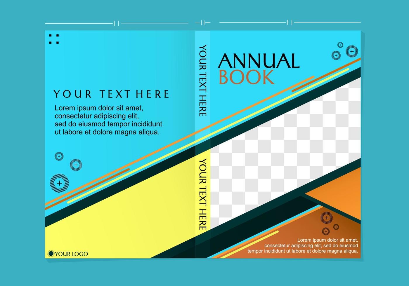 blue color book cover template set. geometric design on a modern background. vector