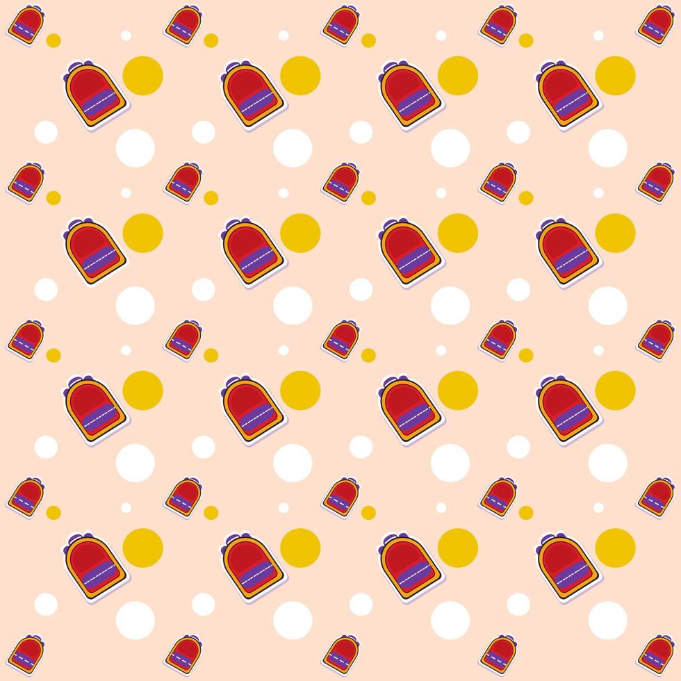 School bag pattern back to school illustration seamless pattern vector