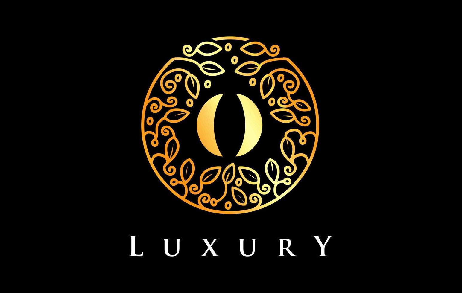 Golden O Letter Logo Luxury.Beauty Cosmetics Logo vector