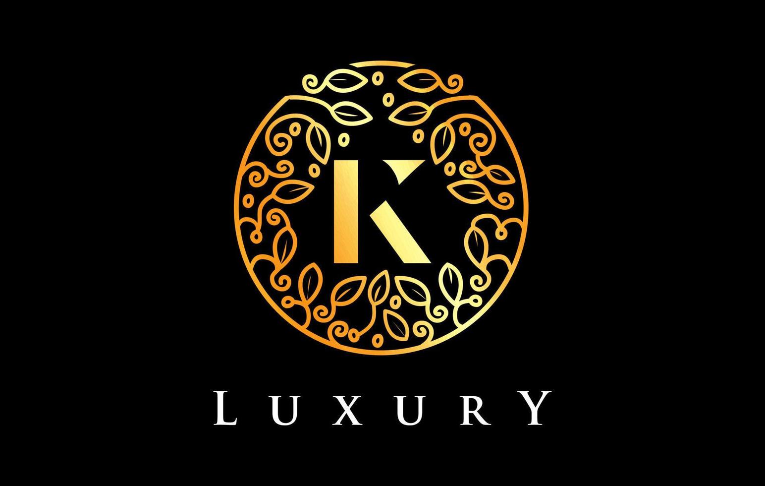 Golden K Letter Logo Luxury.Beauty Cosmetics Logo vector