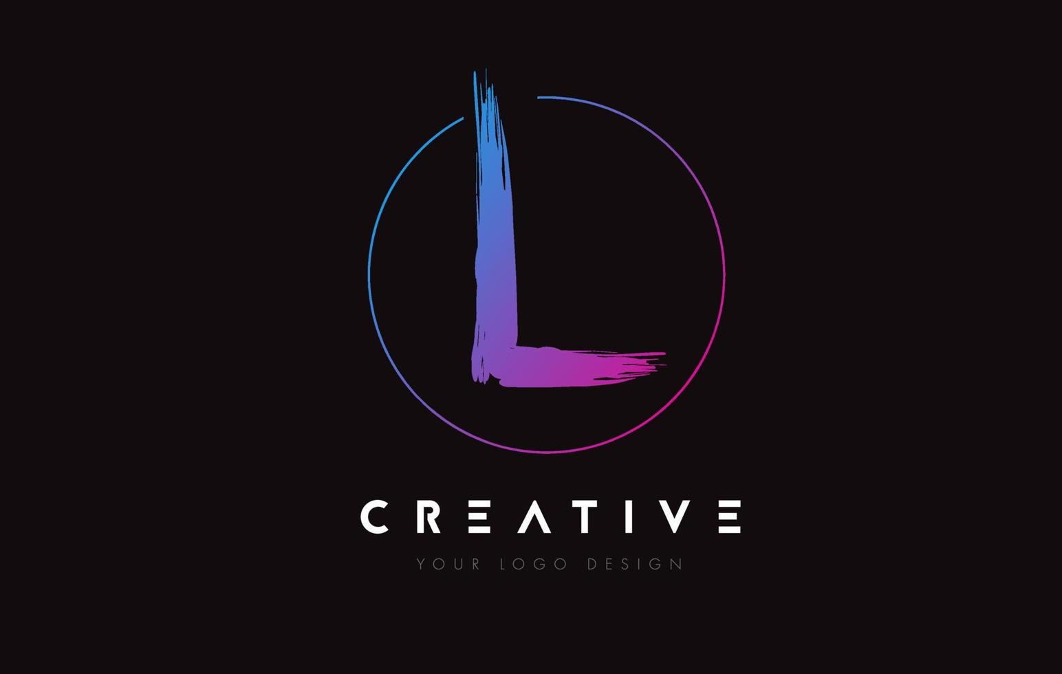 Creative Colorful L Brush Letter Logo Design. Artistic Handwritten Letters Logo Concept. vector