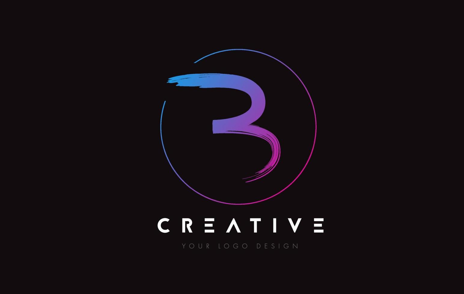 Creative Colorful B Brush Letter Logo Design. Artistic Handwritten Letters Logo Concept. vector