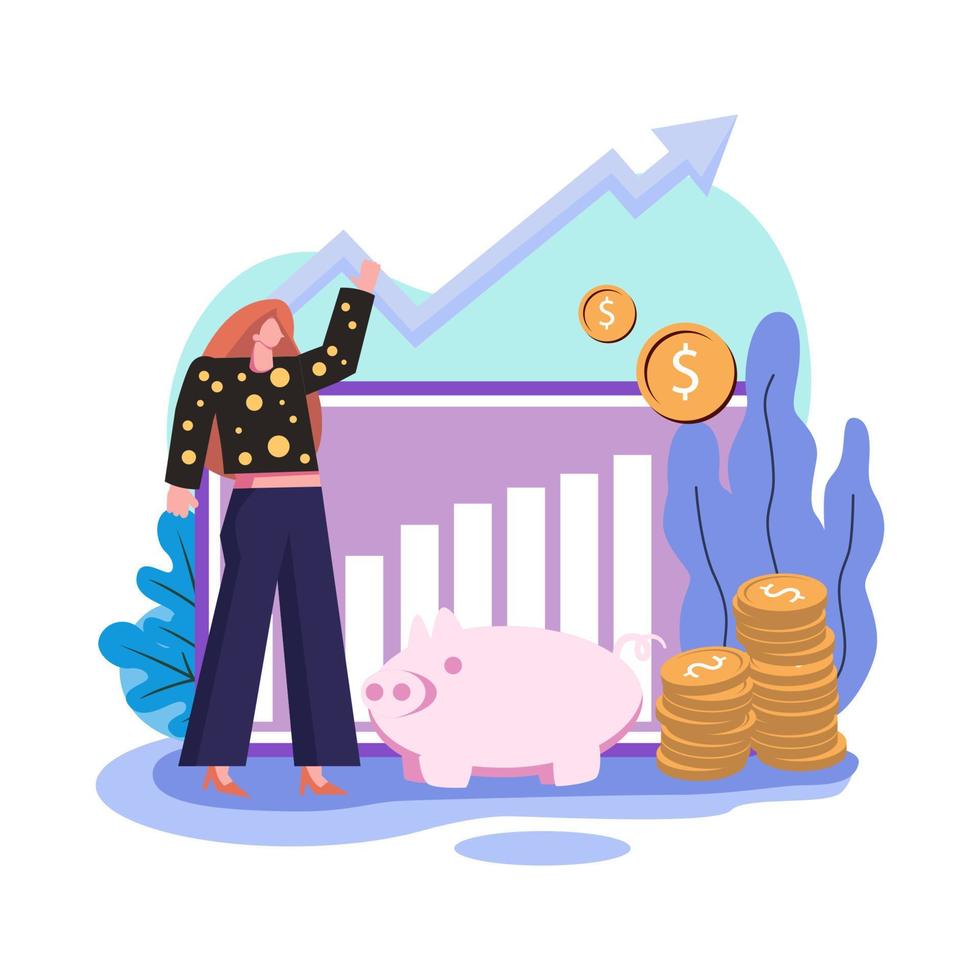 Investment fund flat style illustration design vector