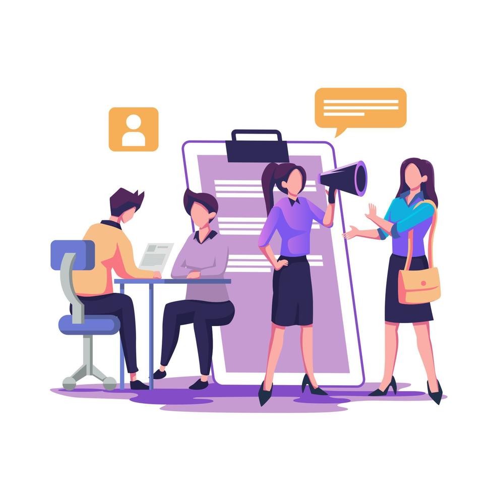 Hiring employee flat style illustration design vector