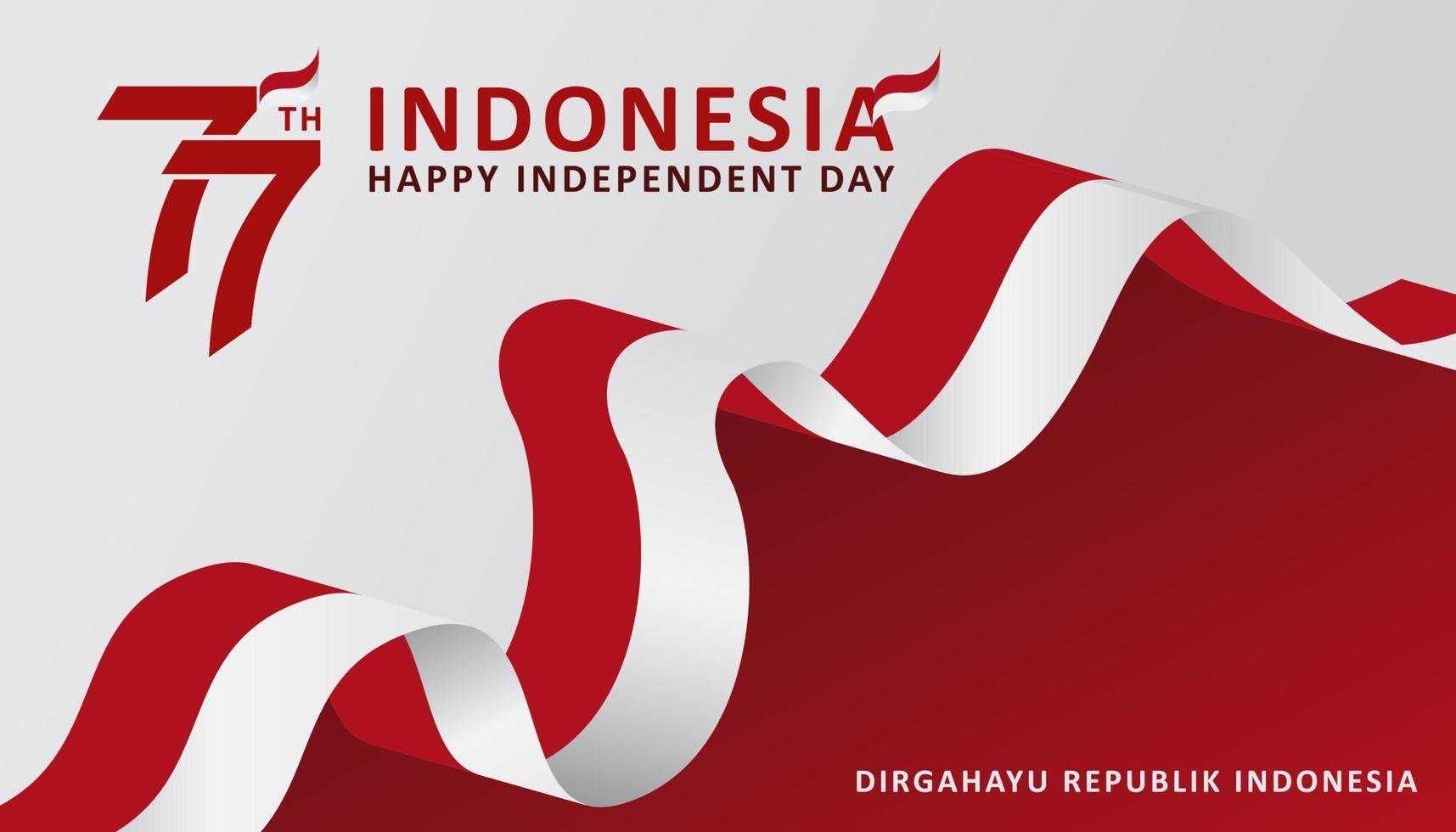 diseño de plantilla de tarjeta de felicitación de feliz día independiente de indonesia vector