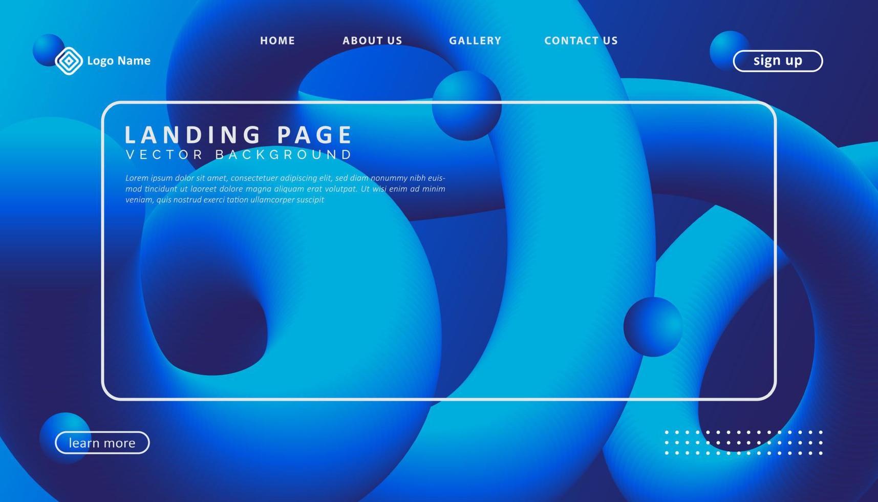 AbsModern fluid liquid gradient landing page template vector