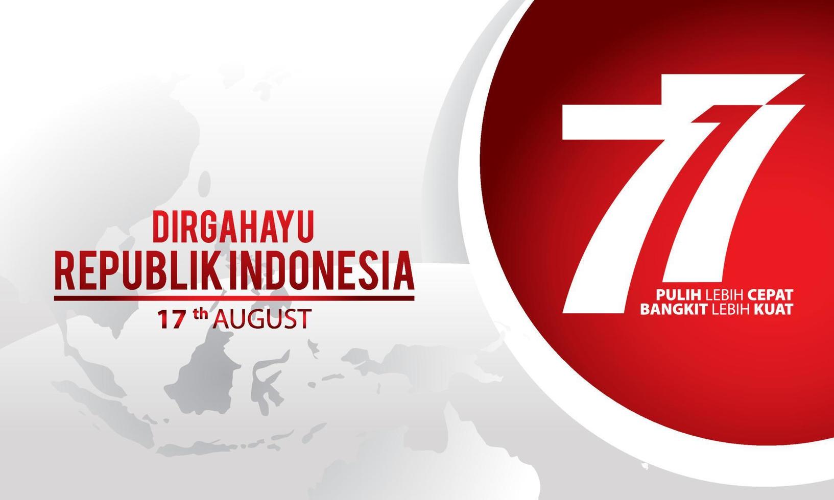 Indonesia independence day 17 august concept illustration.77 years Indonesia independence day vector