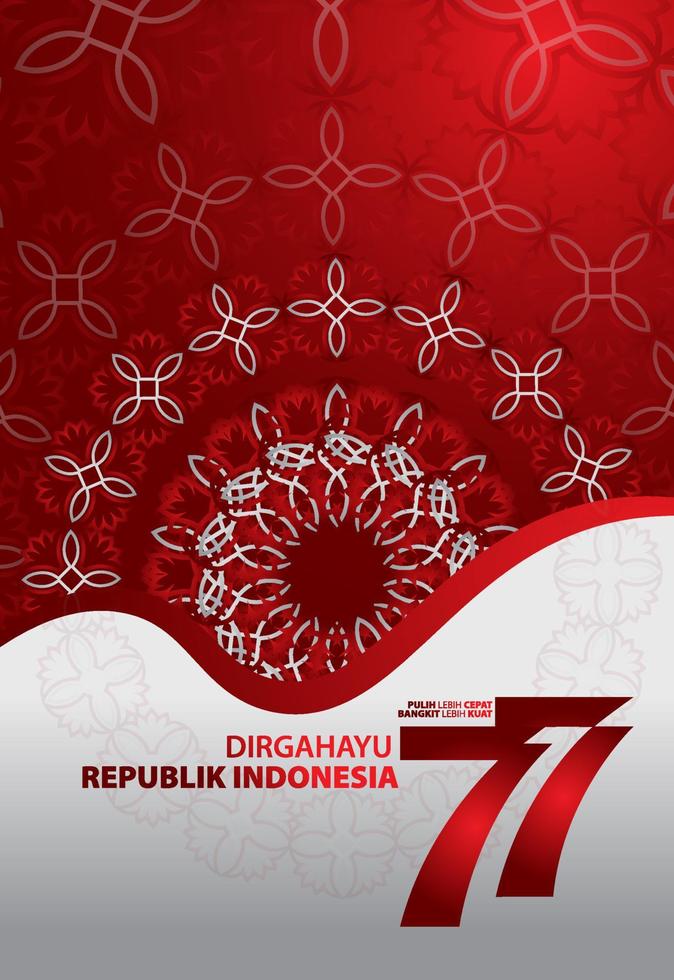 día de la independencia de indonesia 17 de agosto ilustración del concepto.77 años día de la independencia de indonesia vector