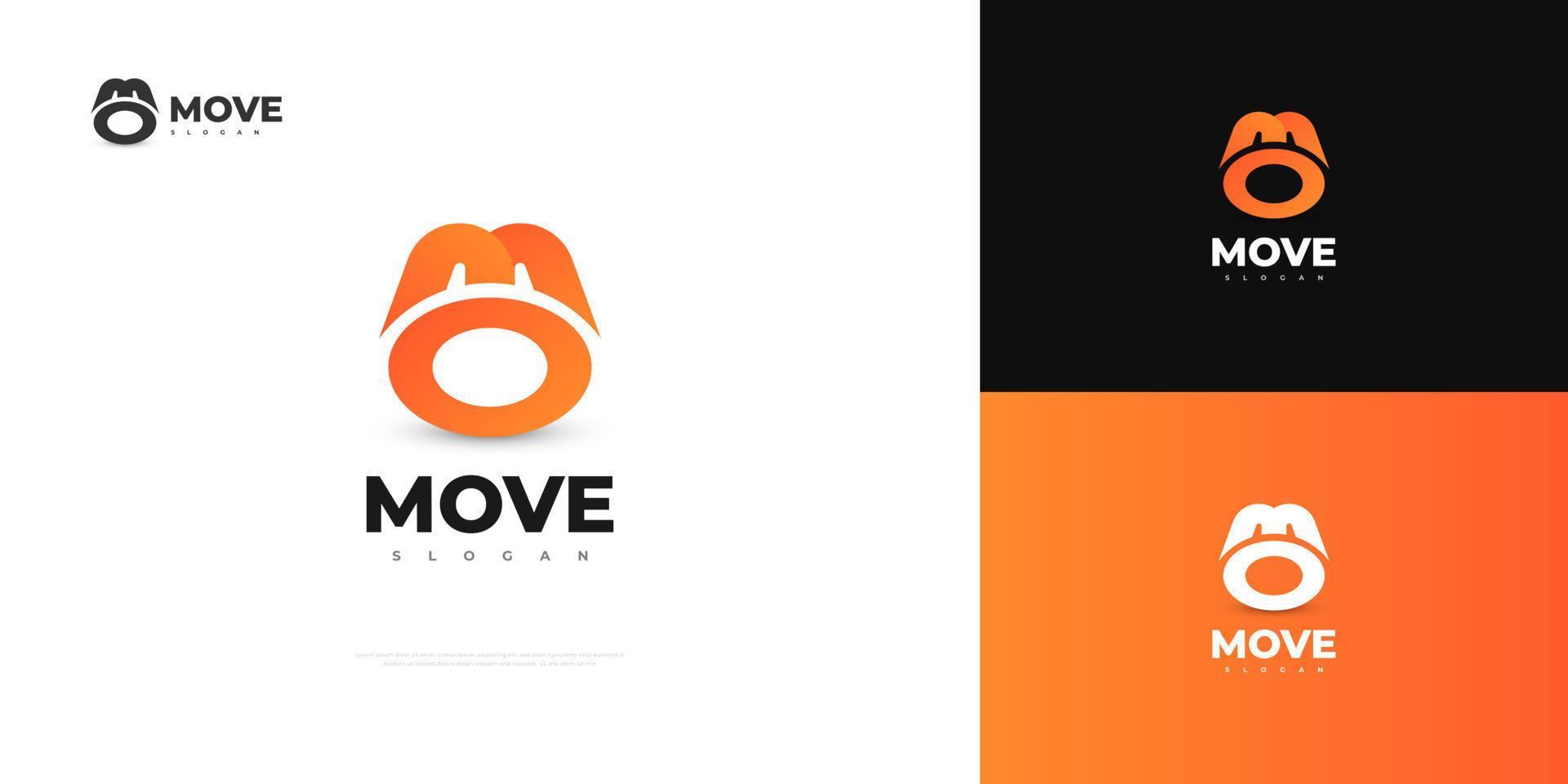 M and O Initial Logo Design with Modern Concept. MO or OM Logo Icon in Orange Gradient vector