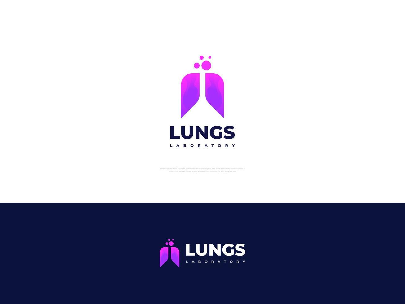 Lungs and Lab Bottle Logo with Negative Space Style. Beaker Logo or Icon for Hospital, Clinic or Pharmacy Logo Identity vector