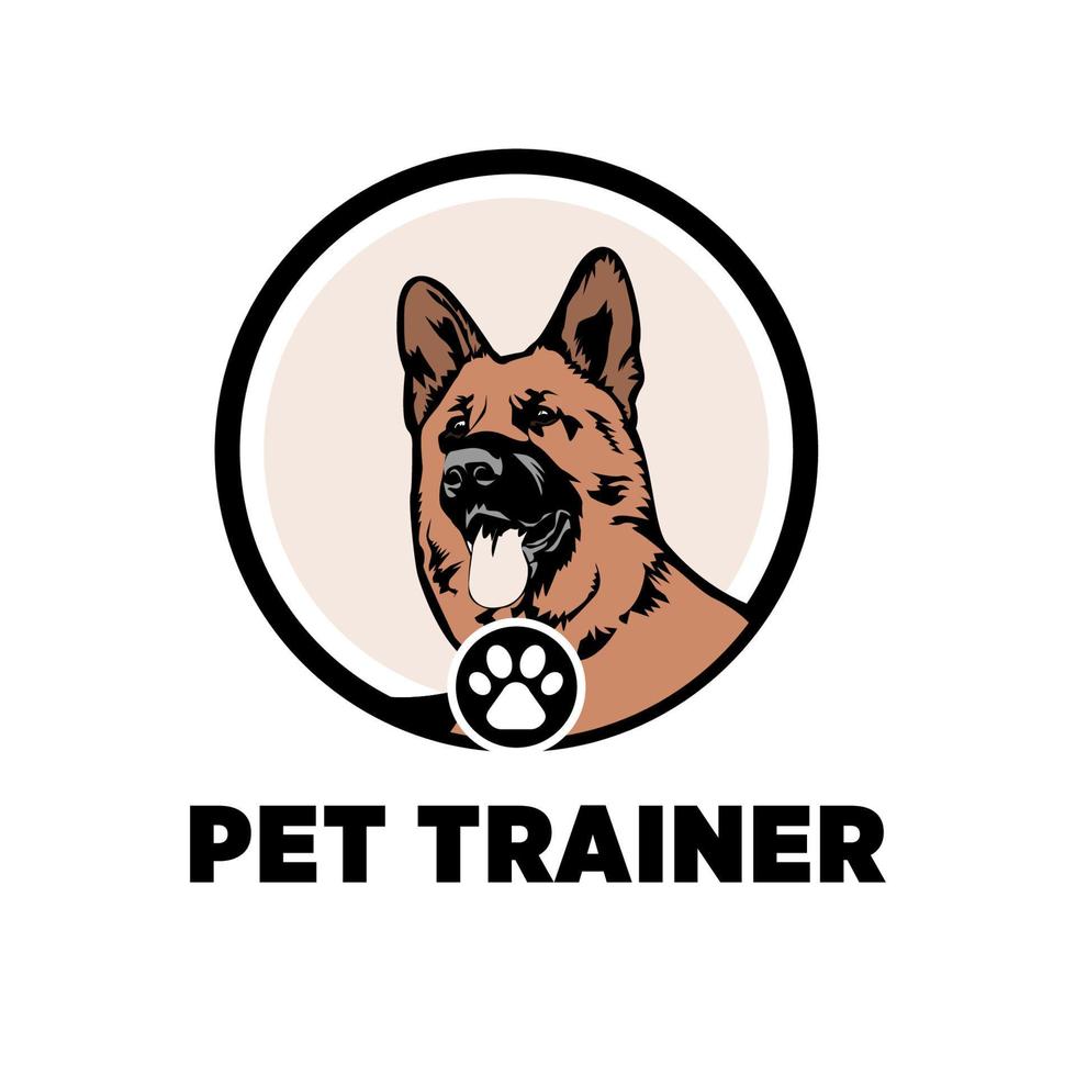 ilustración vectorial gráfico del logotipo del entrenador de perros vector