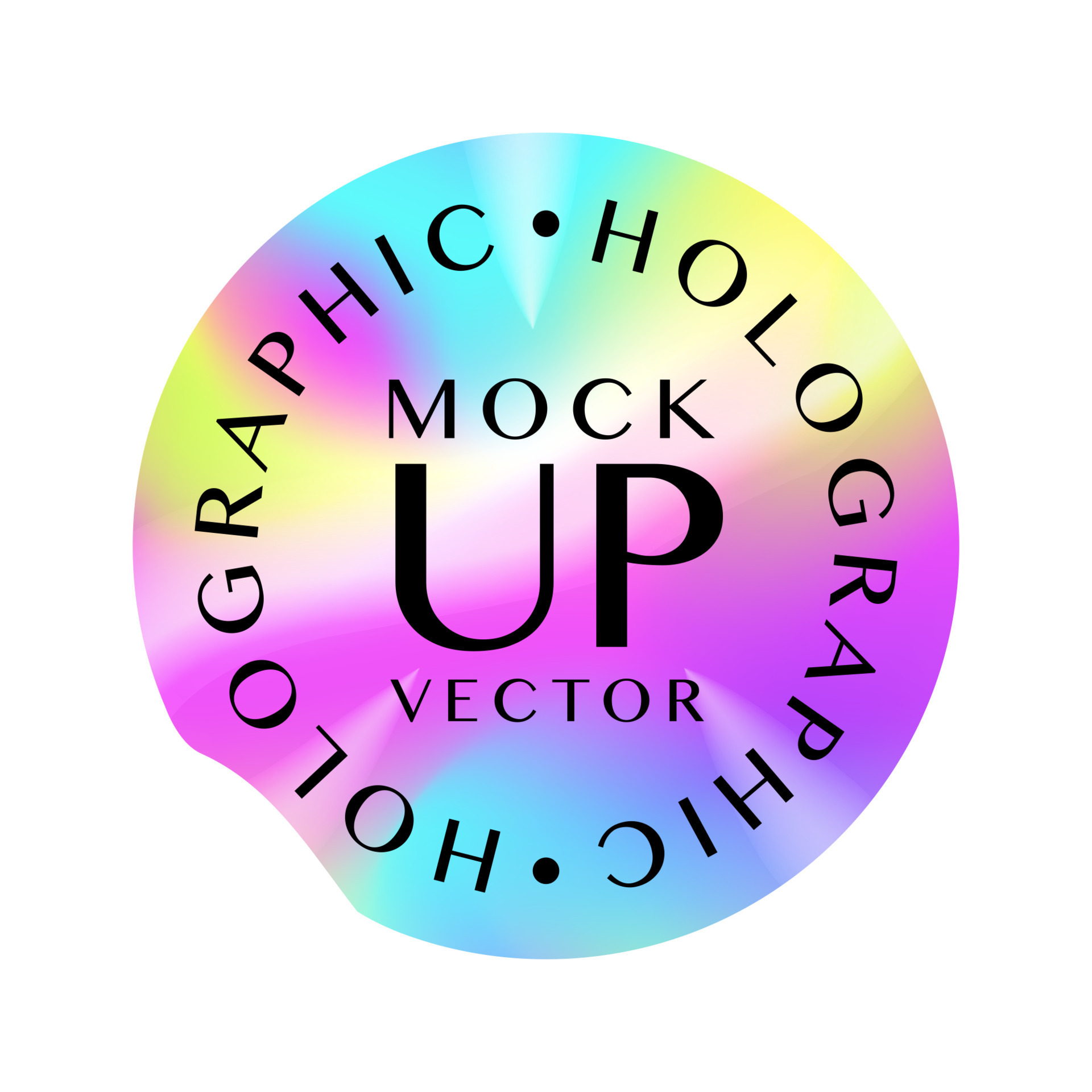 Holographic sticker vector template circle shape 10596997 Vector Art at