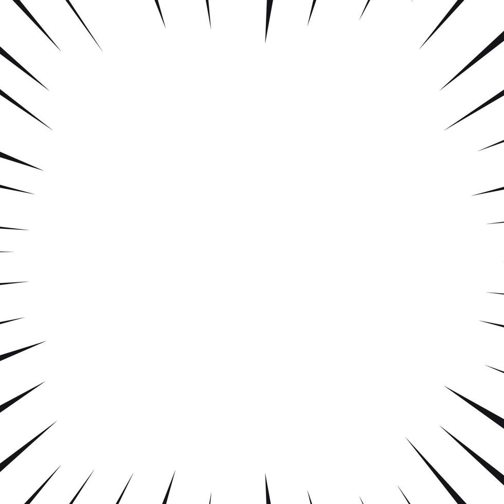 Comic book speed lines on white background vector