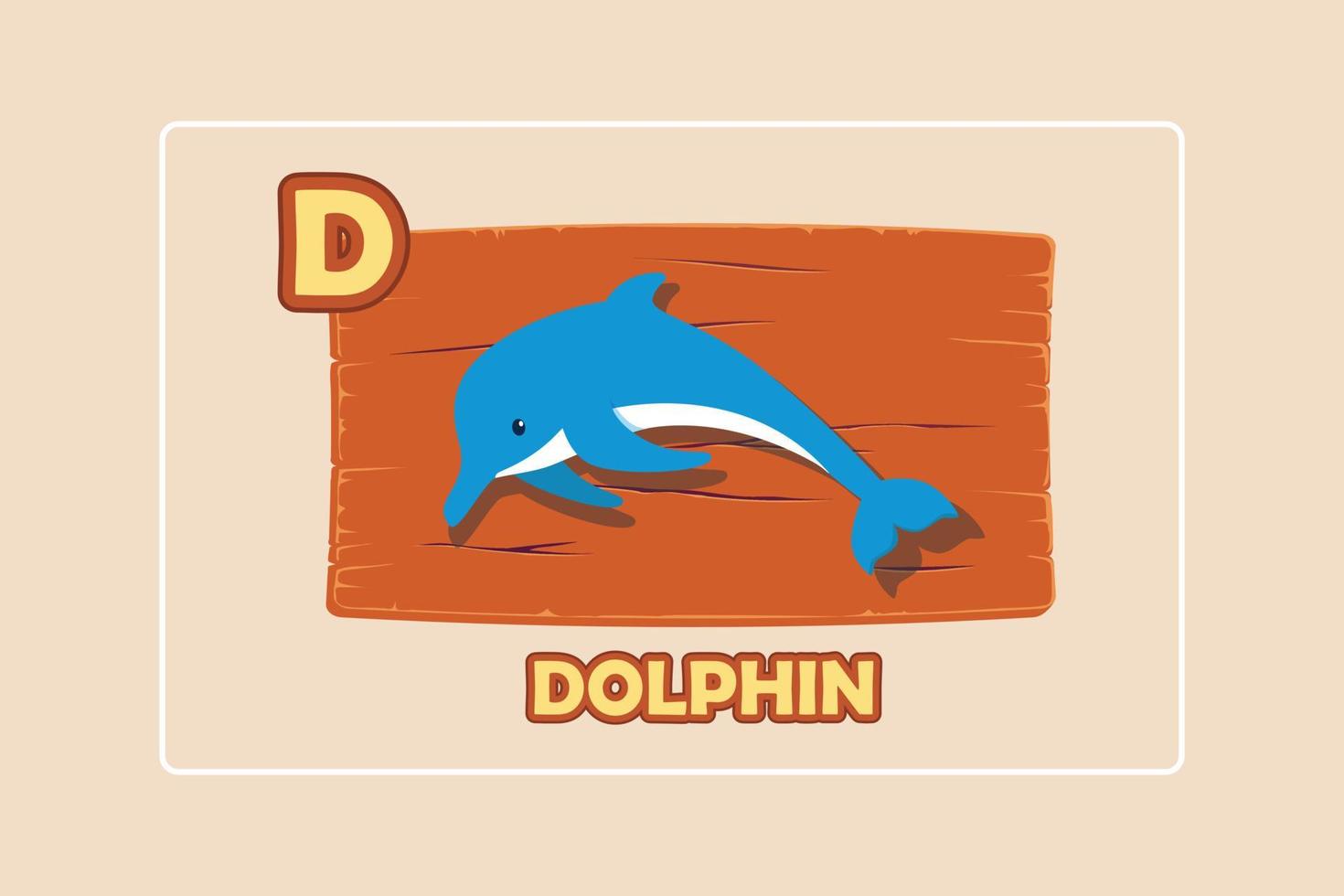 Animal alphabet letter D. English alphabet with cute animal concept ...