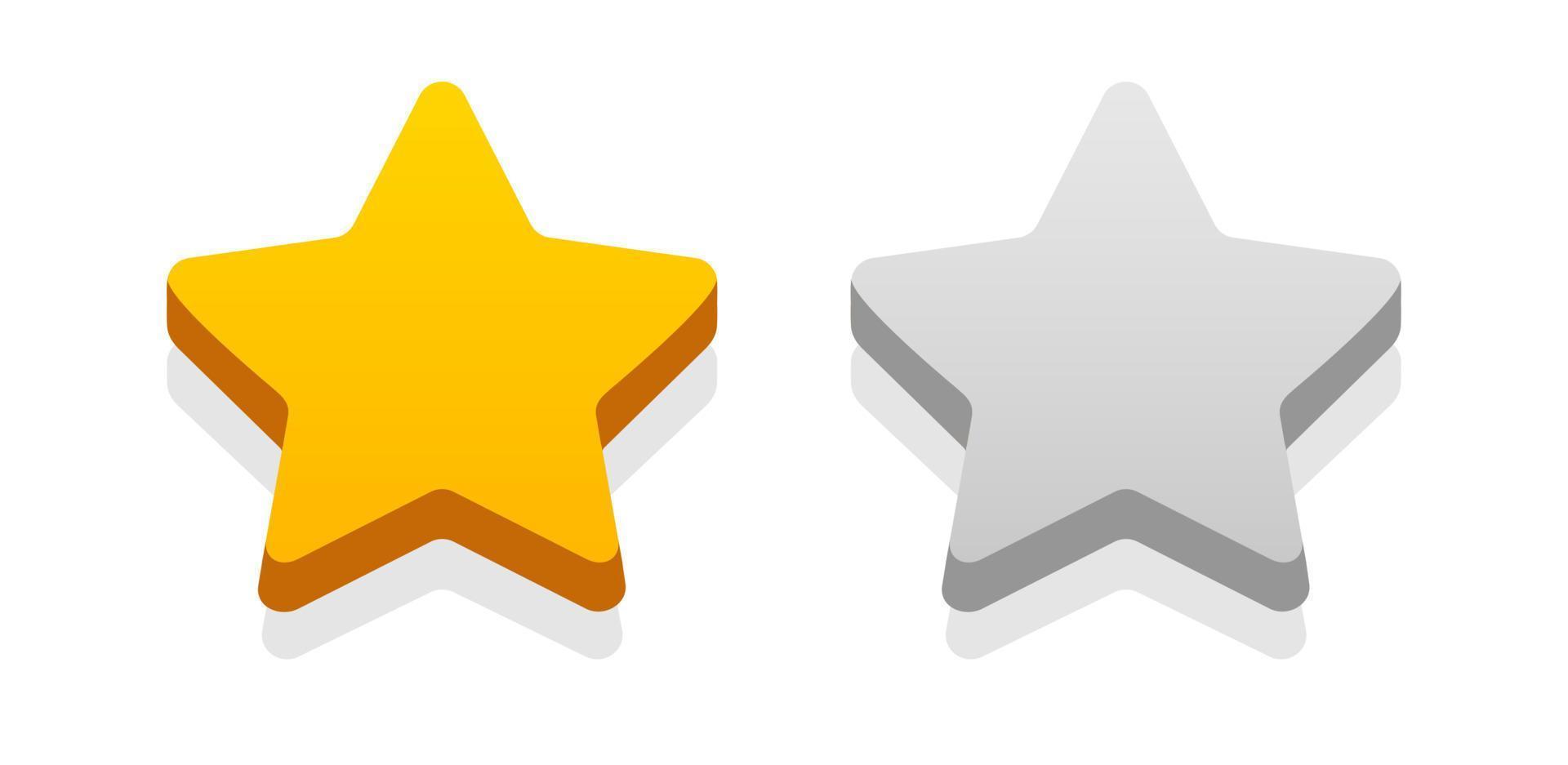 Star gold and silver 3d vector style