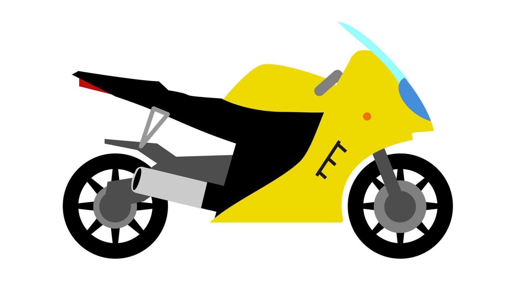 Motorcycle flat style yellow color for book illustration vector