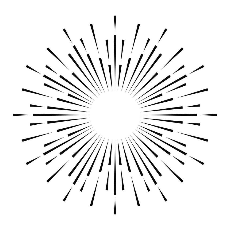 Sunburst vector hand draw style black color
