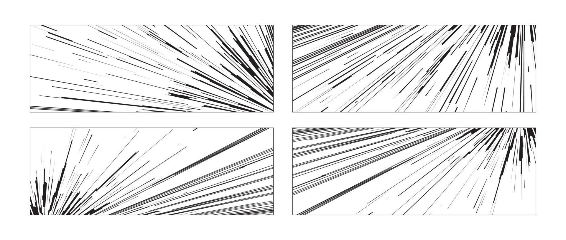 Comic book speed lines black color vector