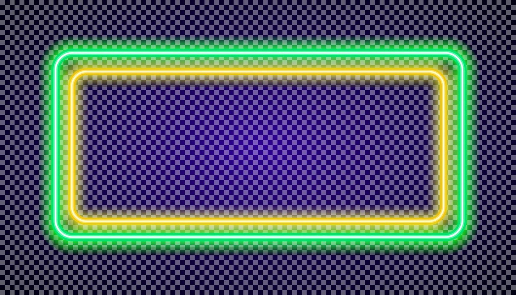 Neon rectangle vector frame