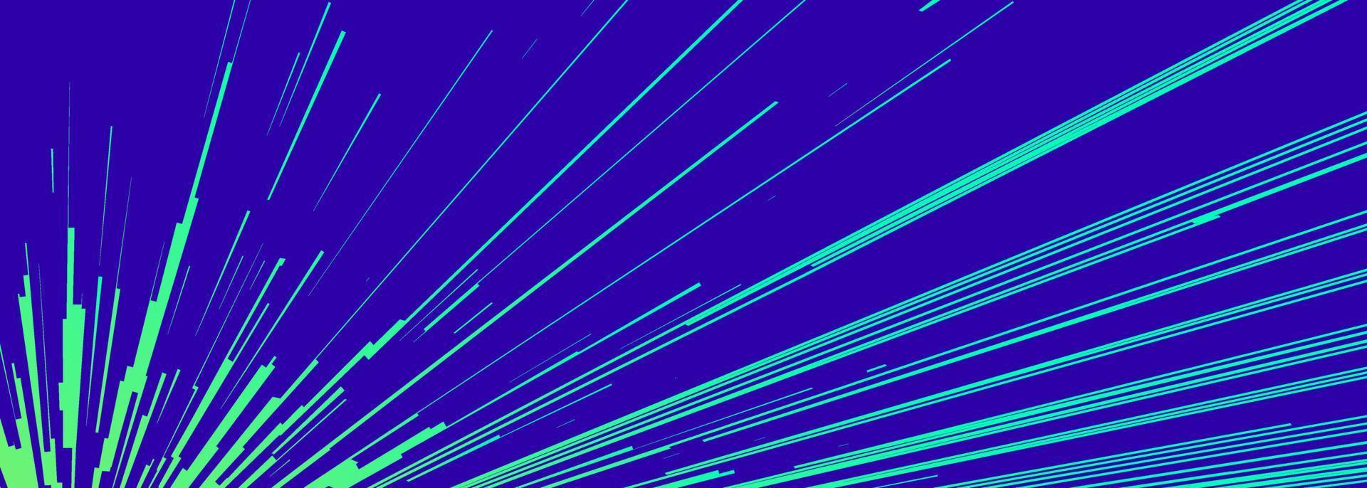 Comic book speed lines neon green color vector