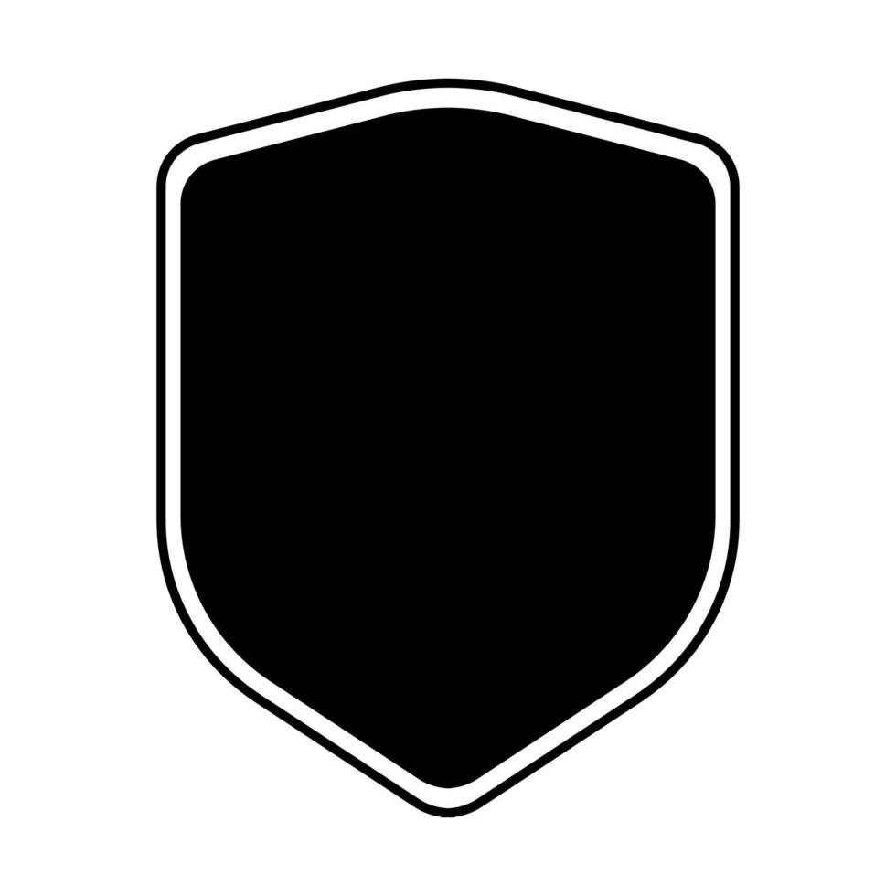 Shield black color isolated on white background vector