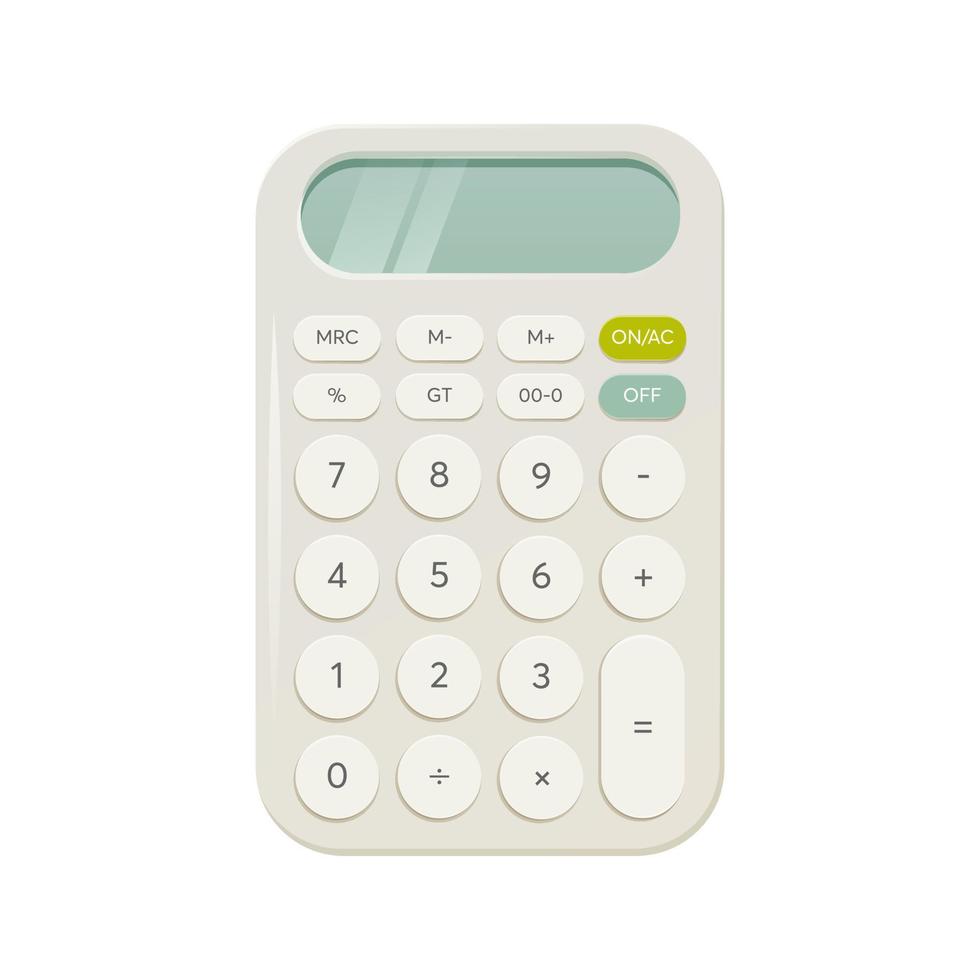 Calculator, vector illustration. For mathematical calculations at school, university, office. Help accountant, student, pupil