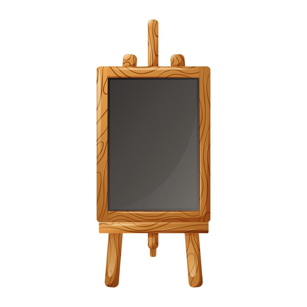 Black chalk board. Element of school, educational institution. For writing by a student or teacher. Vector illustration, cartoon style