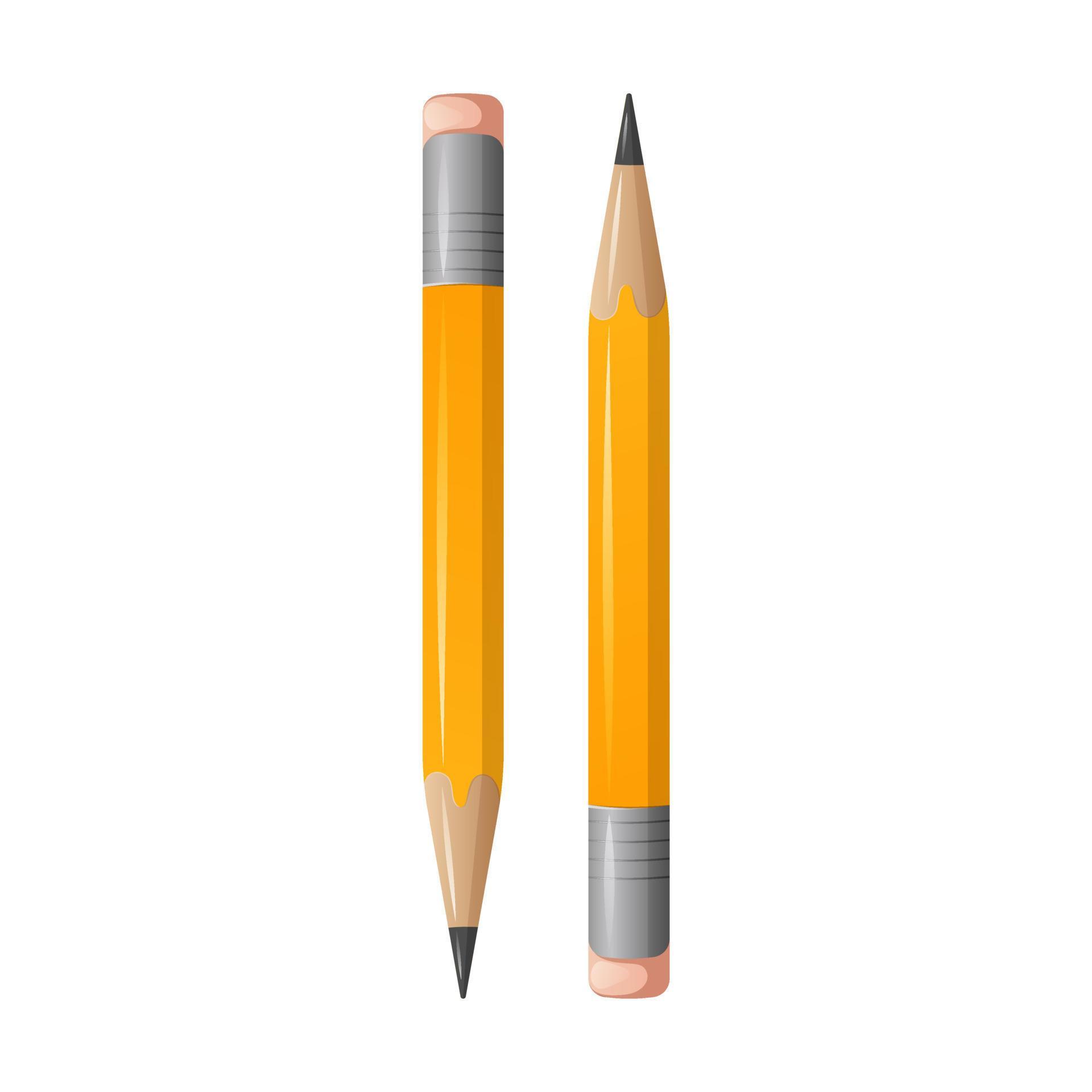 Simple pencil with eraser, vector illustration. Tool for drawing