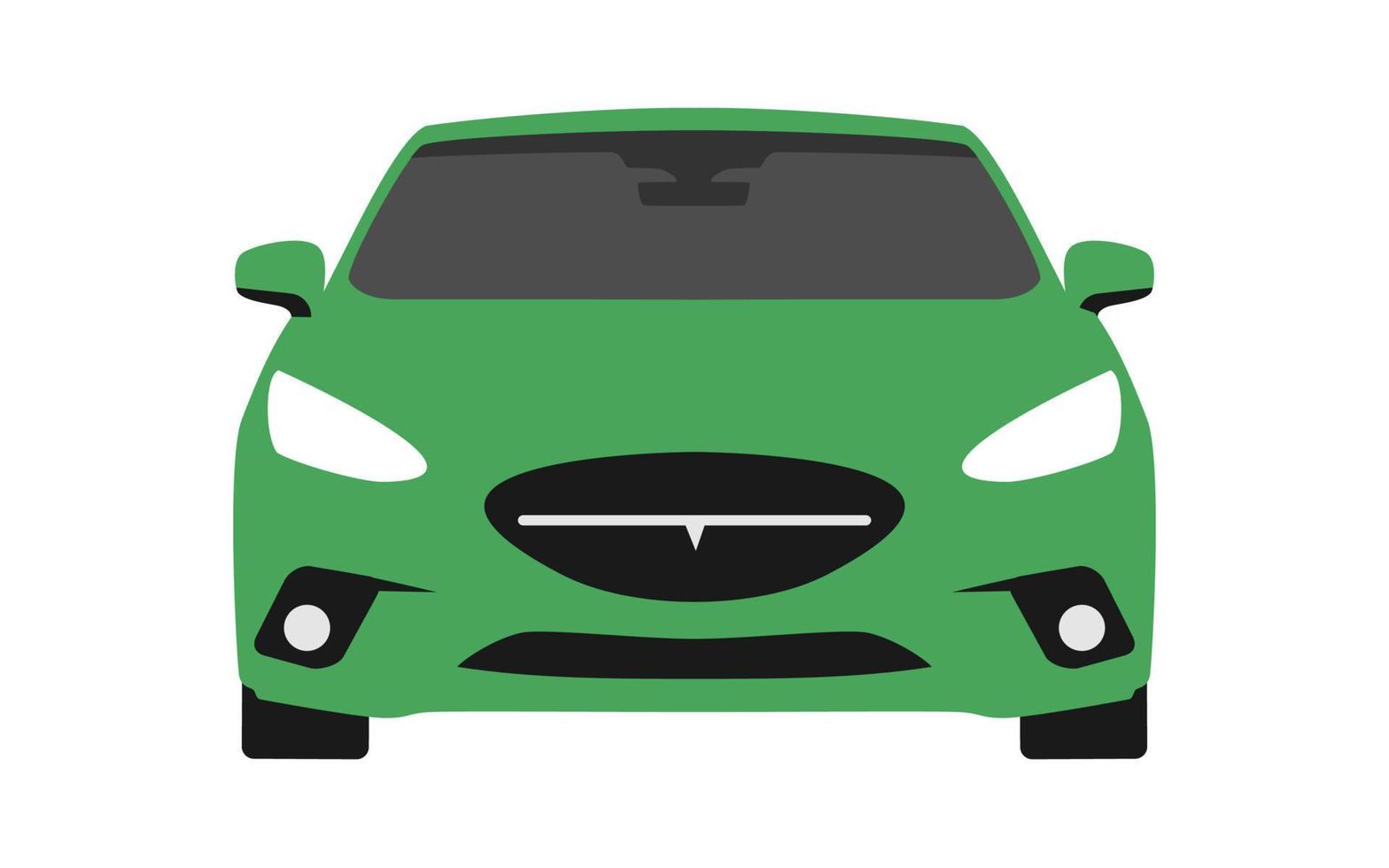 Car vector front view green color