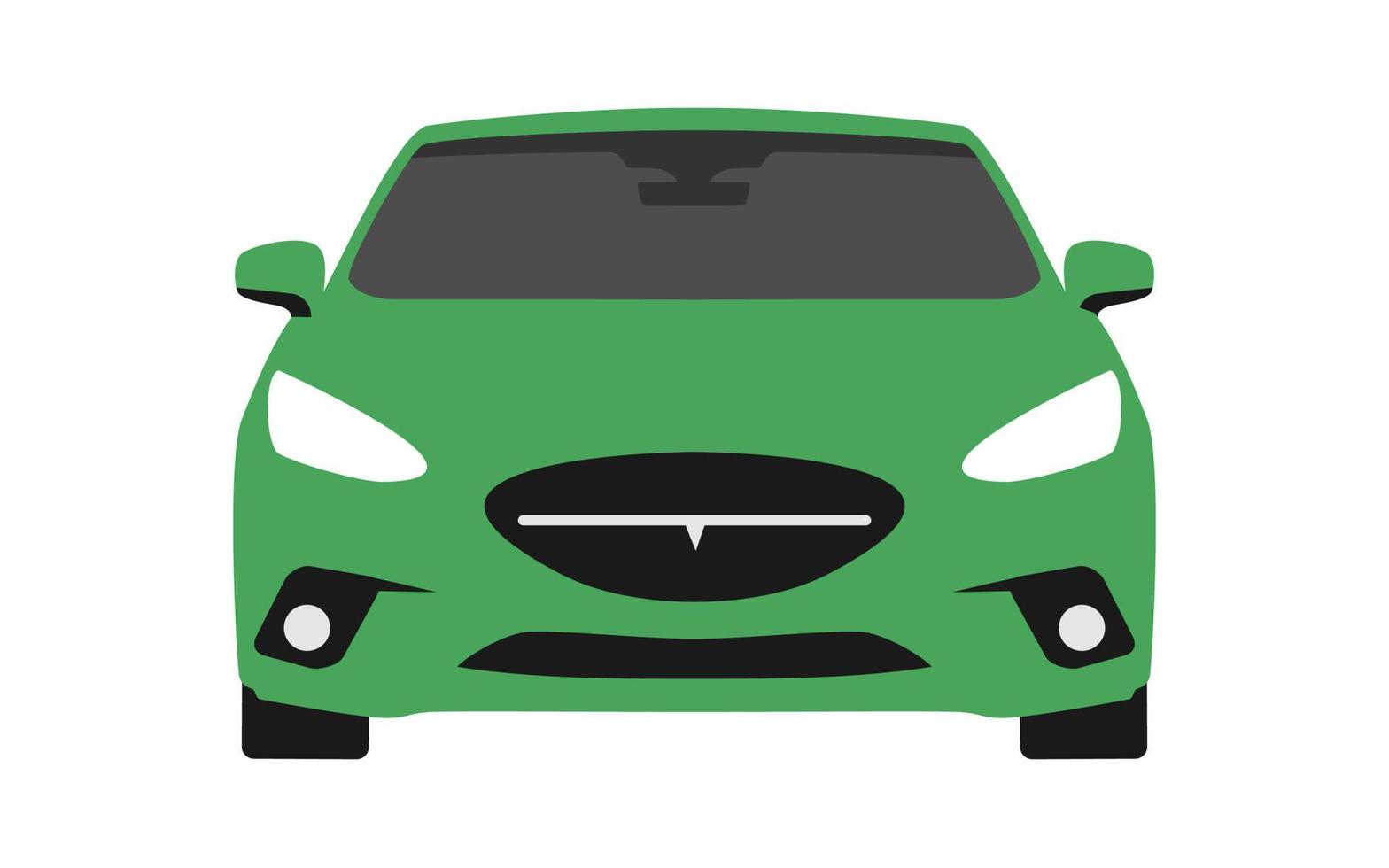 Car vector front view green color