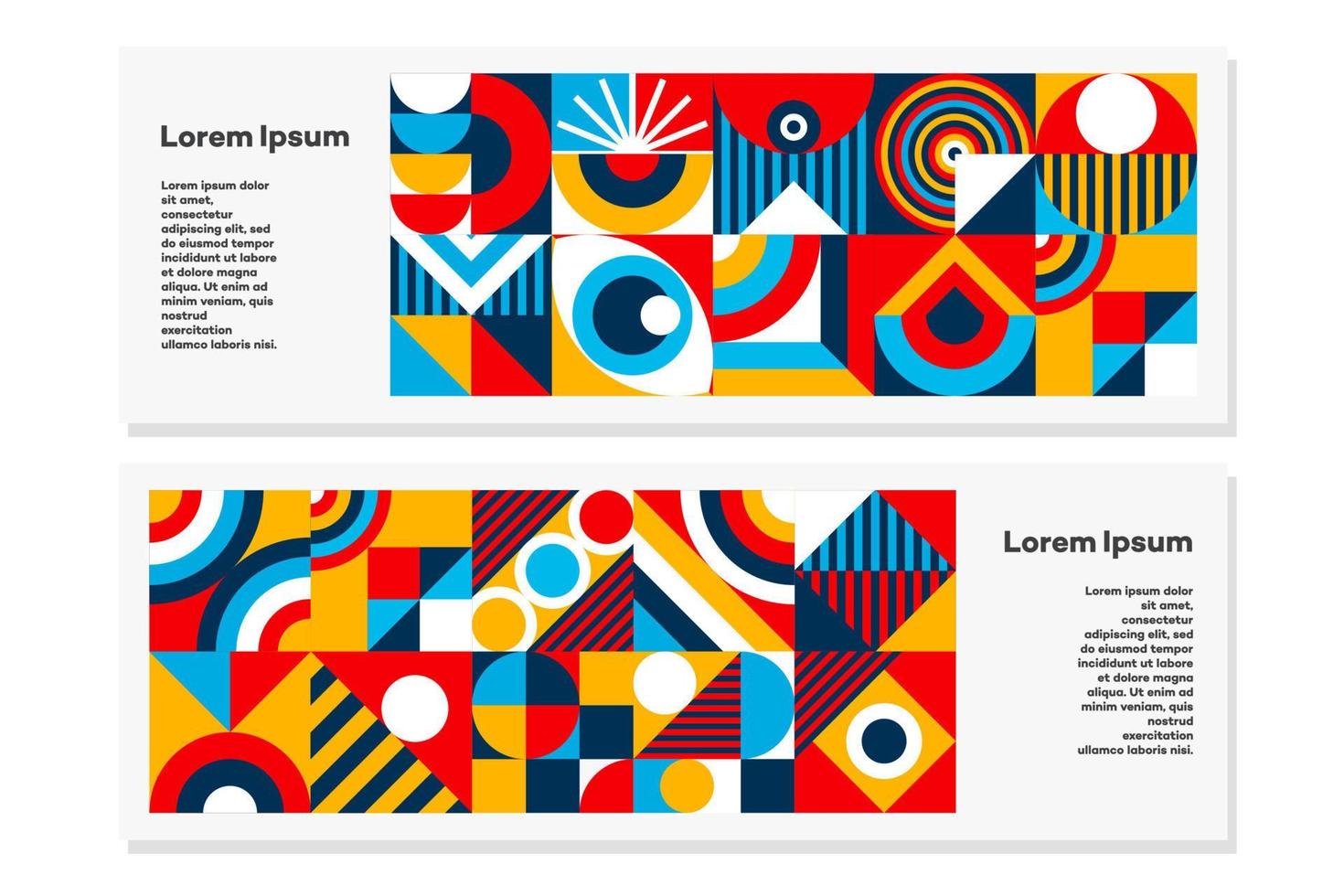 Bauhaus flyer set geometric minimal 20s style vector