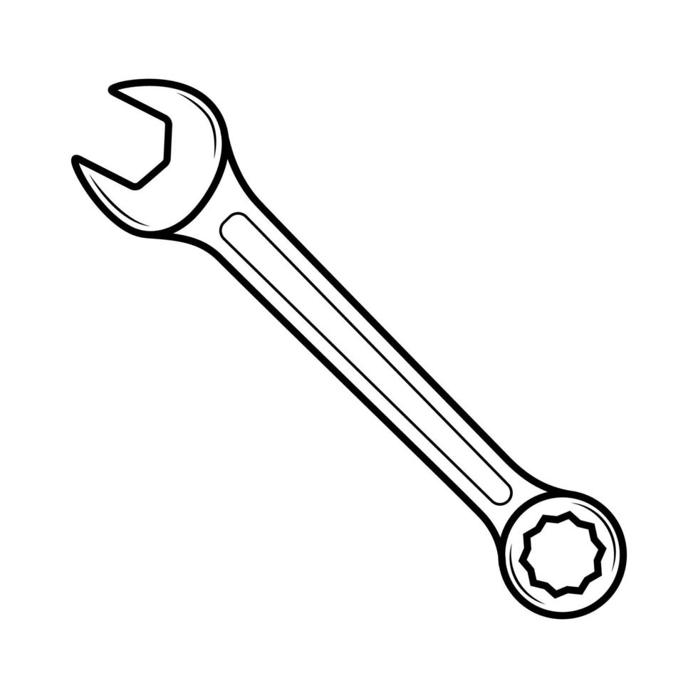 Vector Wrench Line Style Isolated On White Background 10597472 Vector wrench-size-chart-pdf
