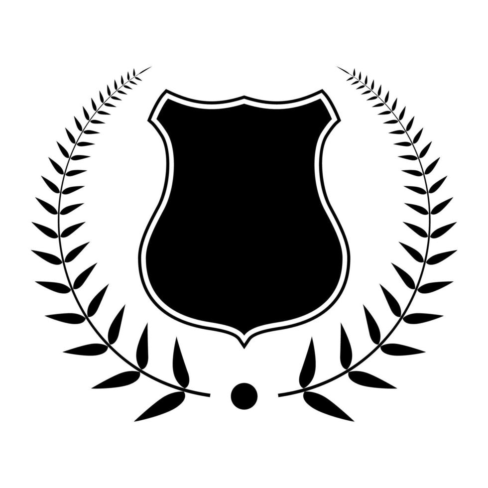 Coat of arm black color isolated vector