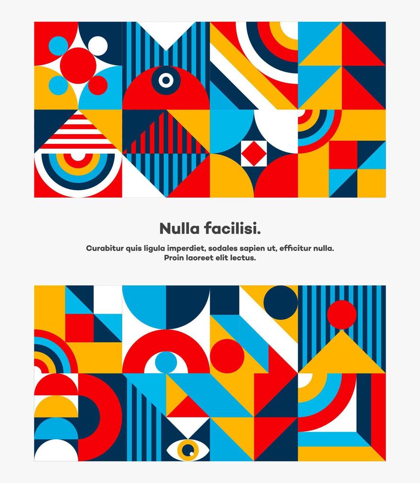 Bauhaus cover design vector 20s minimal geometric style