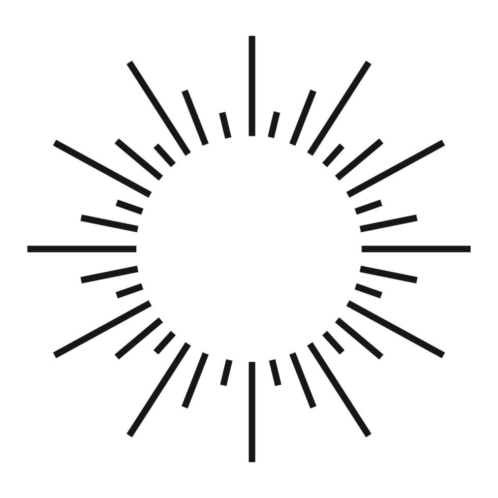 Sunburst vector black color line