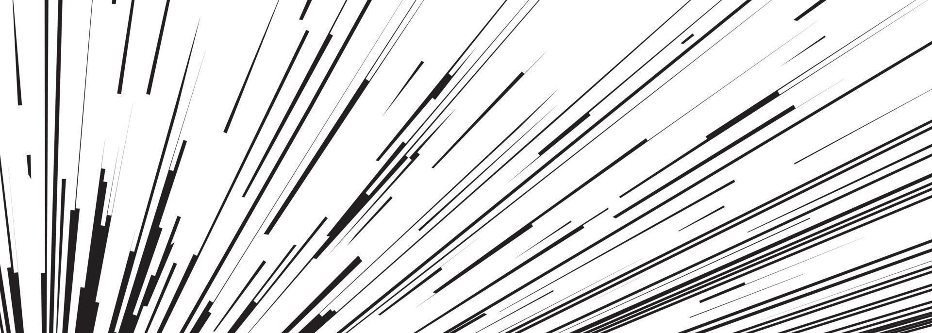 Comic book speed lines black color stripe vector