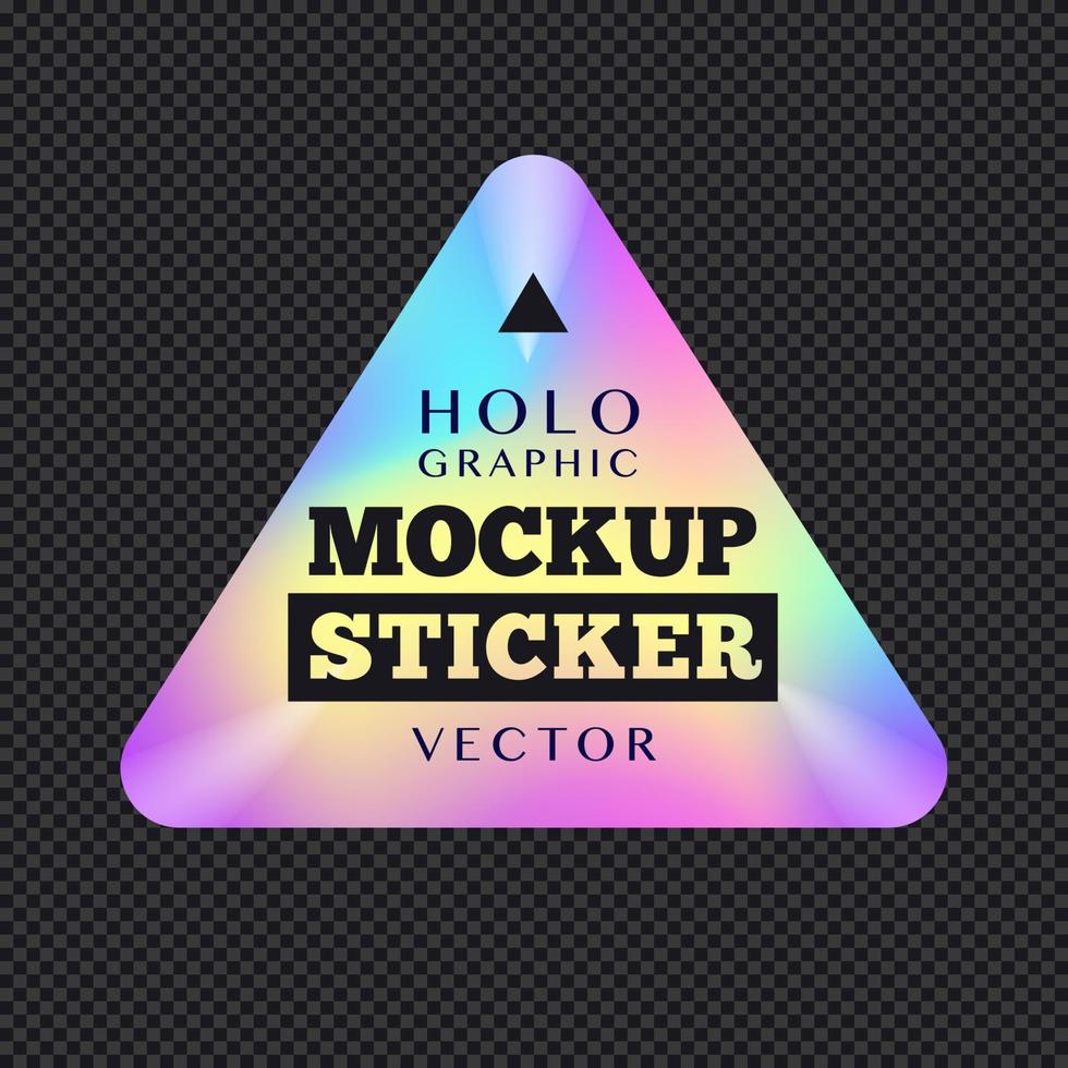 Holographic sticker vector template triangle shape