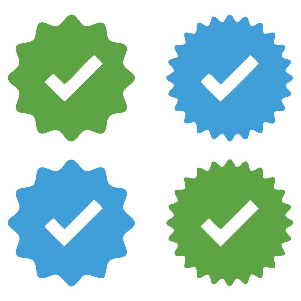 Simple vector illustration of verified badge. Perfect for authentic verified social media account design elements, public figure accounts and globally acclaimed. Blue tick mark badge label