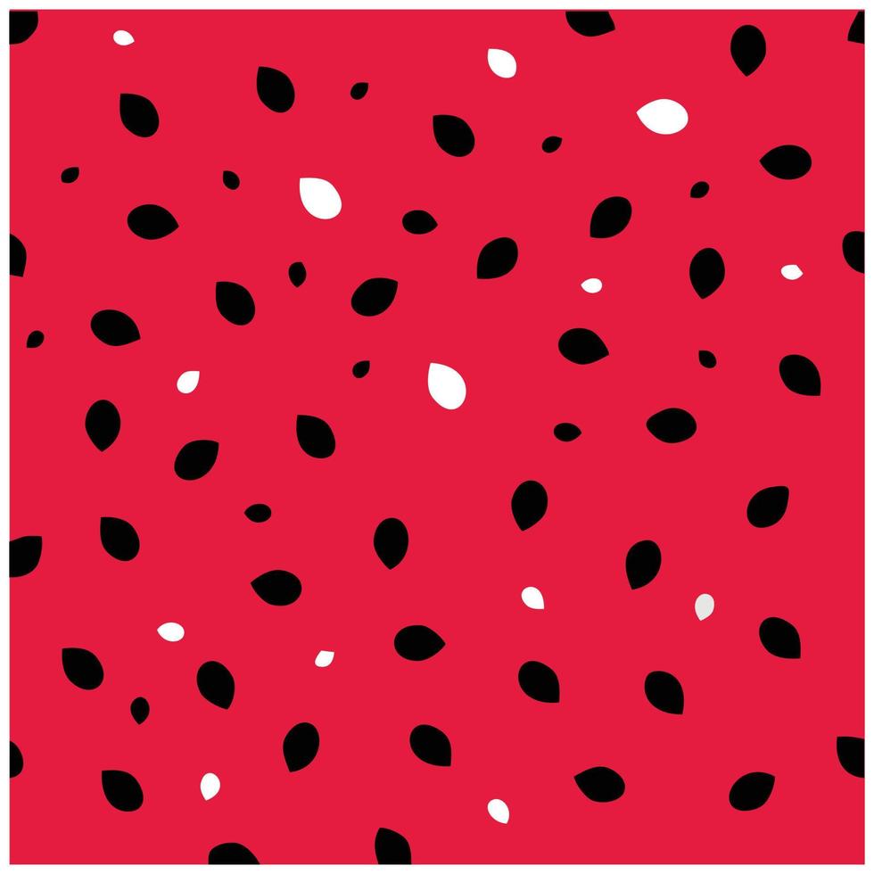 The red background with black and white spots resembles a fresh watermelon pattern. Editable watermelon background. Vector eps10