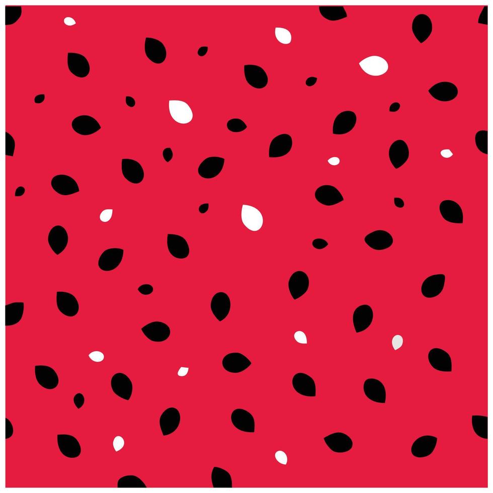 The red background with black and white spots resembles a fresh watermelon pattern. Editable watermelon background. Vector eps10