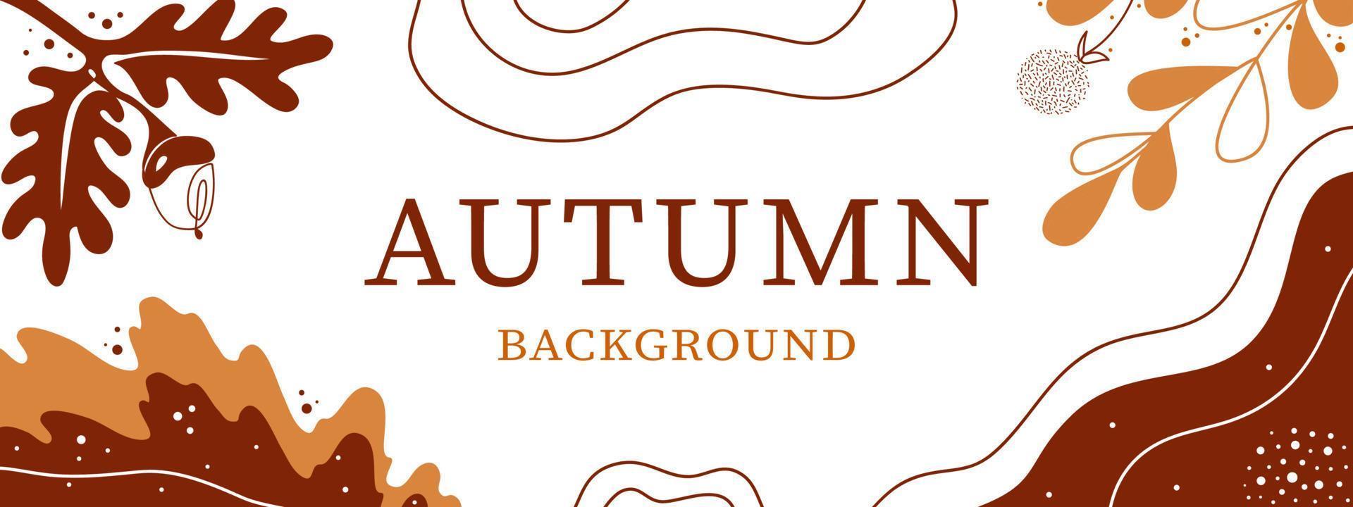 Horizontal autumn poster, header. Long template. Design layout for invitation, cover, sale. Autumn vector in abstract style.