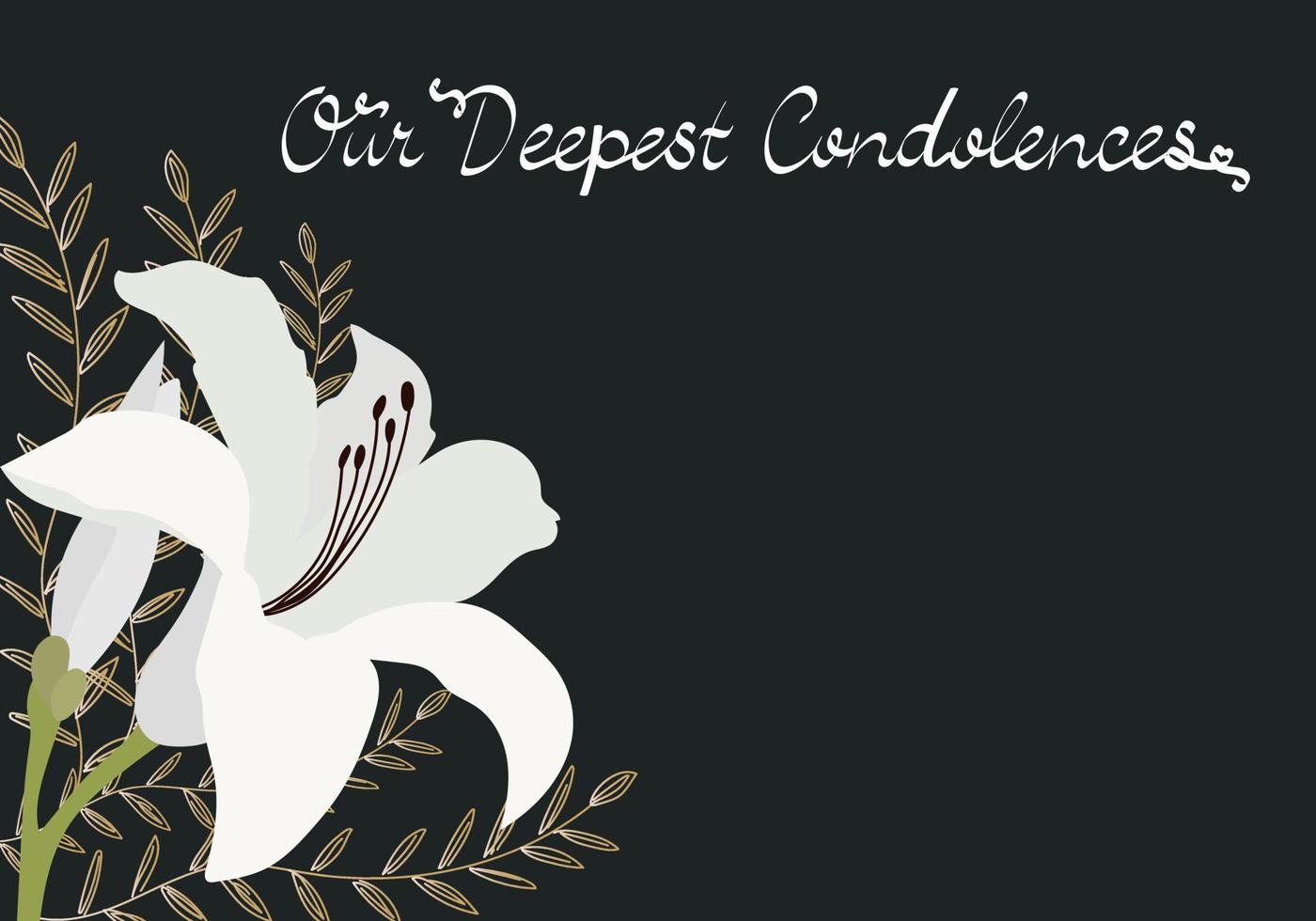 Our Deepest Condolences card vector