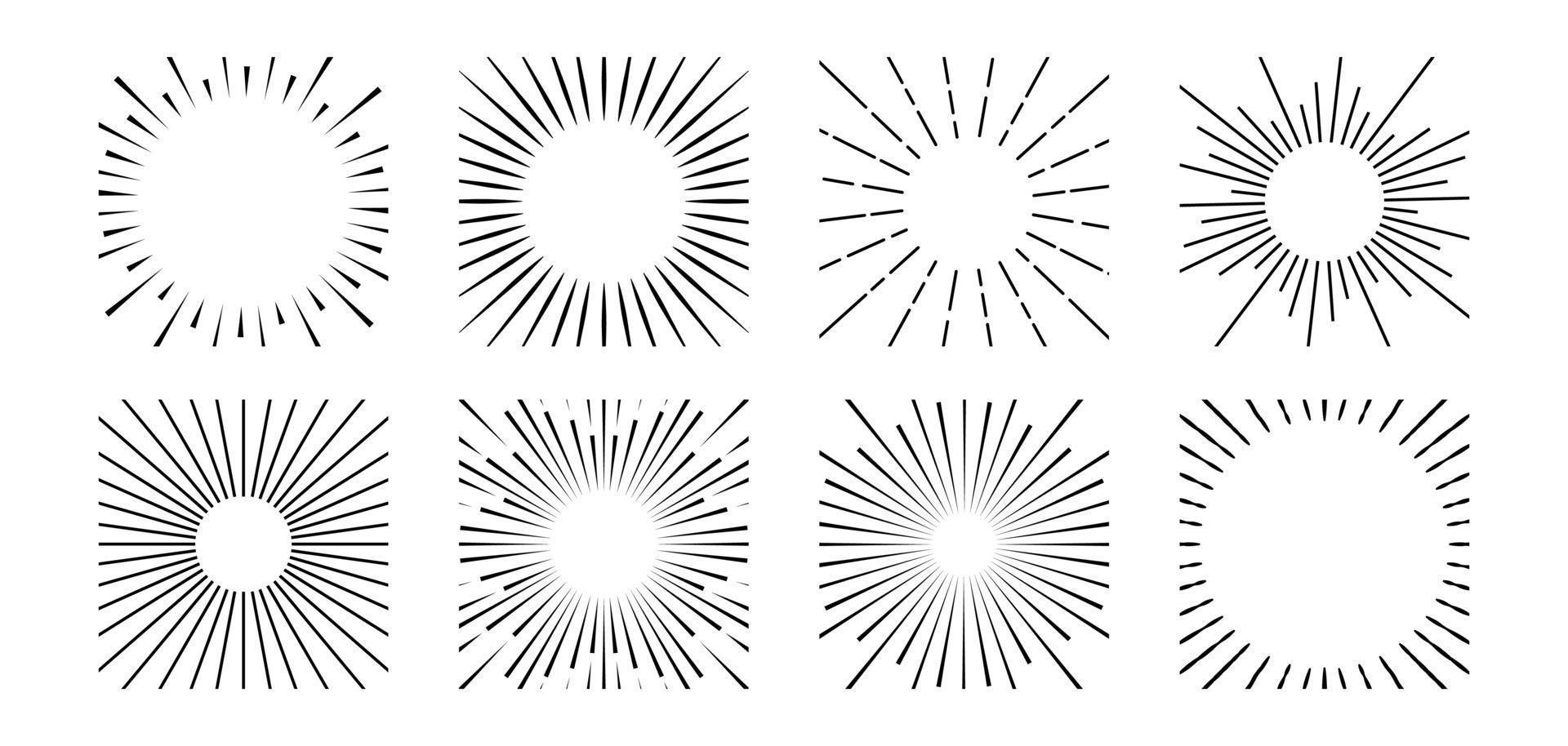 Comic book speed lines set vector