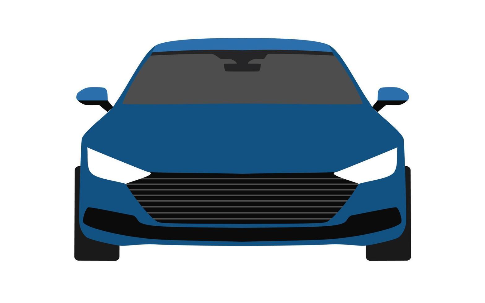 Car vector front view cyan color
