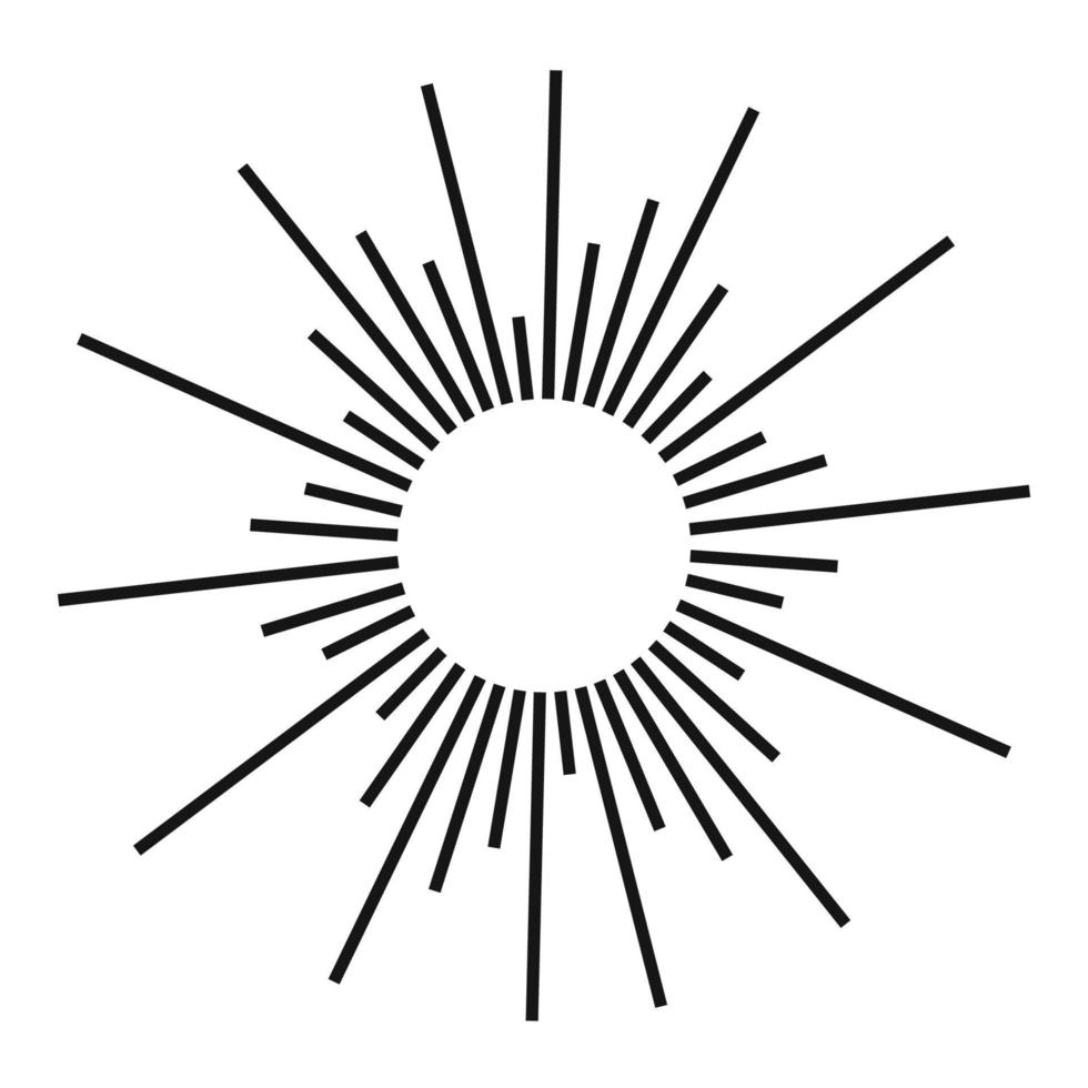 Sunburst vector black color line style