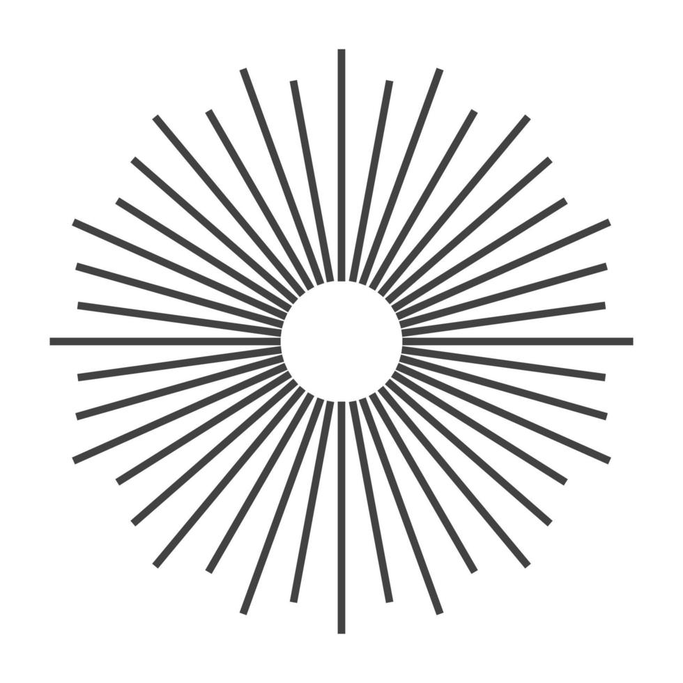 Sunburst vector black color line isolated