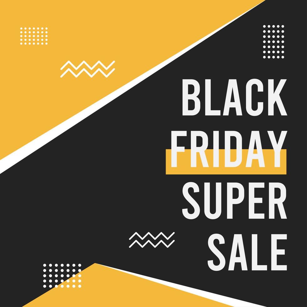 yellow black friday poster template suitable for social media marketing post vector